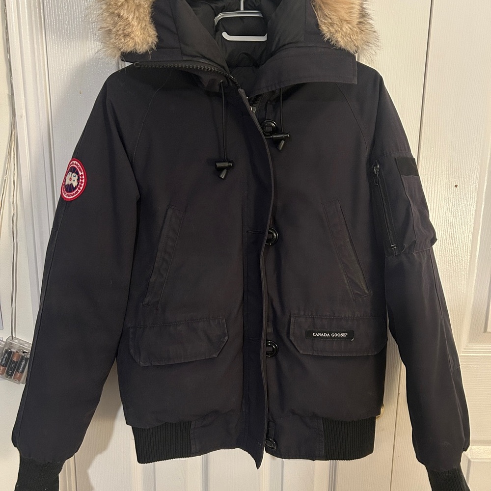 Canada Goose Navy Blue Jacket with Logo